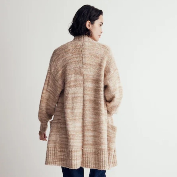 Madewell Space-Dyed Long Cardigan Oversized Sweater Tan Beige Oat Size XXS - Picture 6 of 7